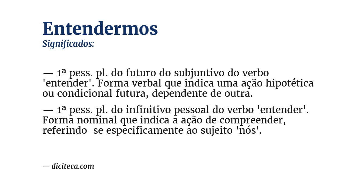 Significado de entendermos