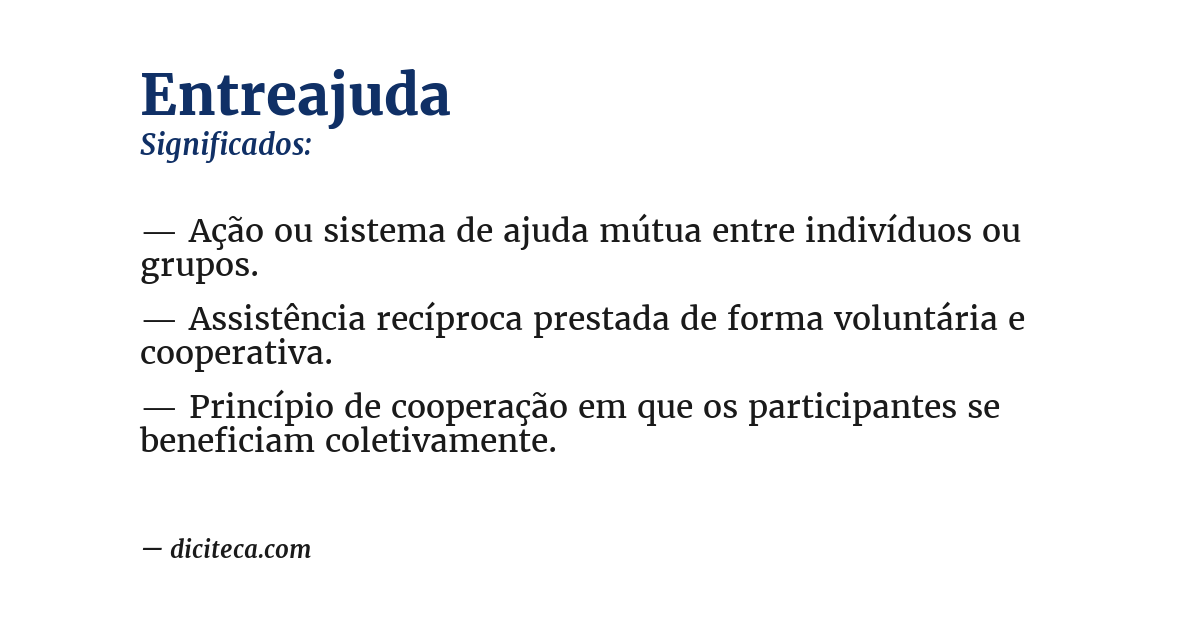 Significado de entreajuda