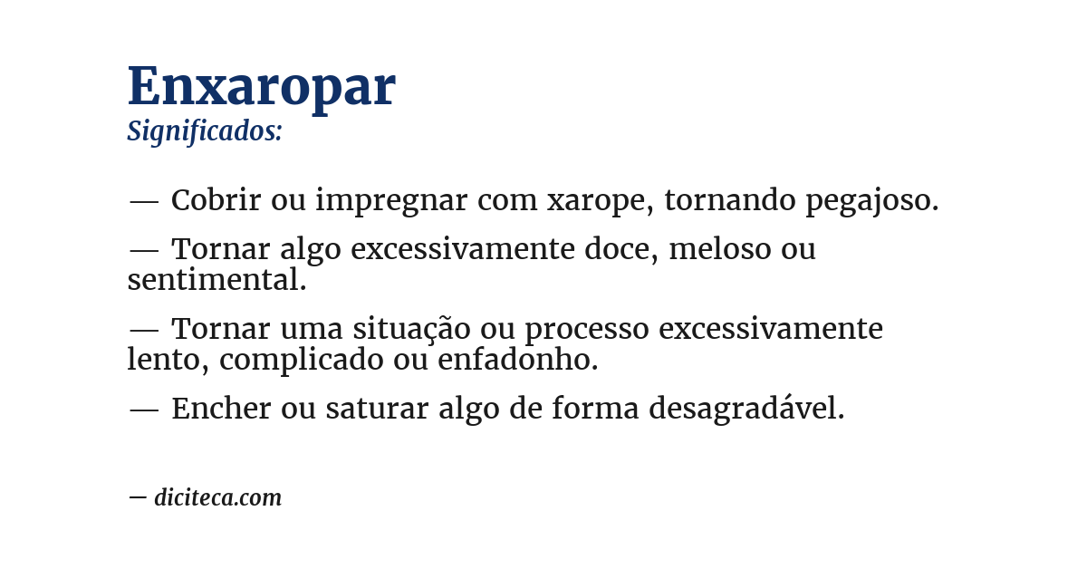 Significado de enxaropar