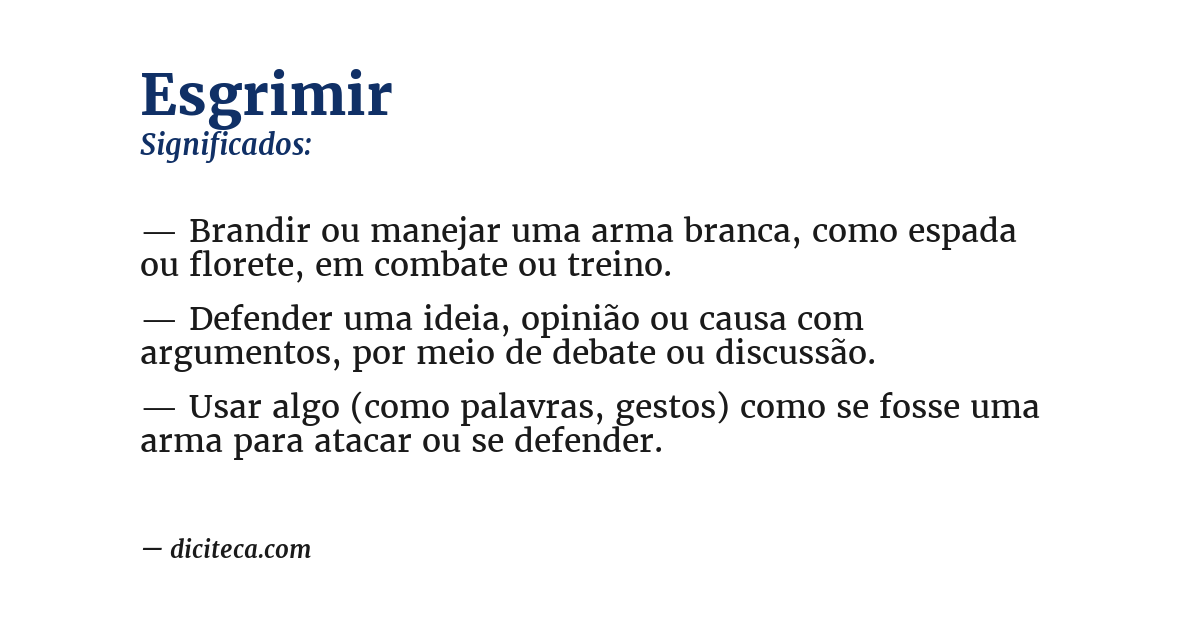 Significado de esgrimir