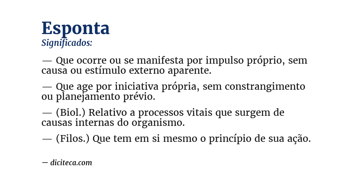 Significado de esponta