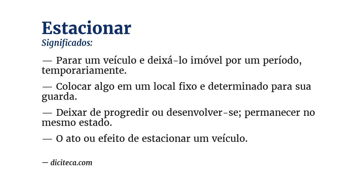 Significado de estacionar