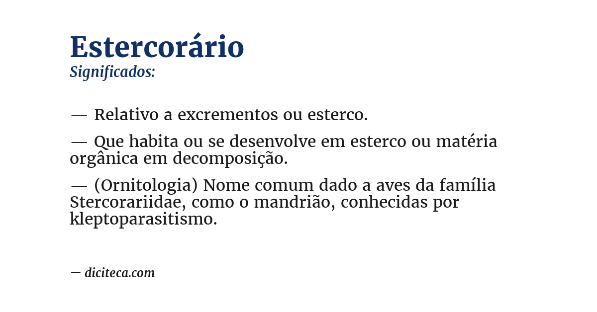 Significado de estercorário
