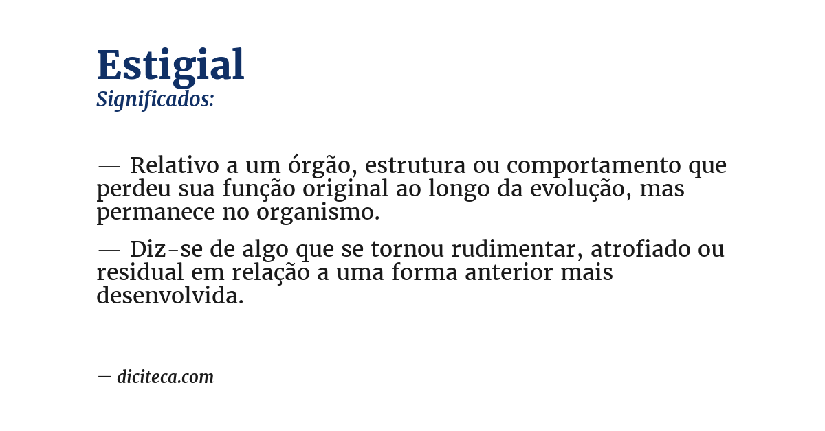 Significado de estigial