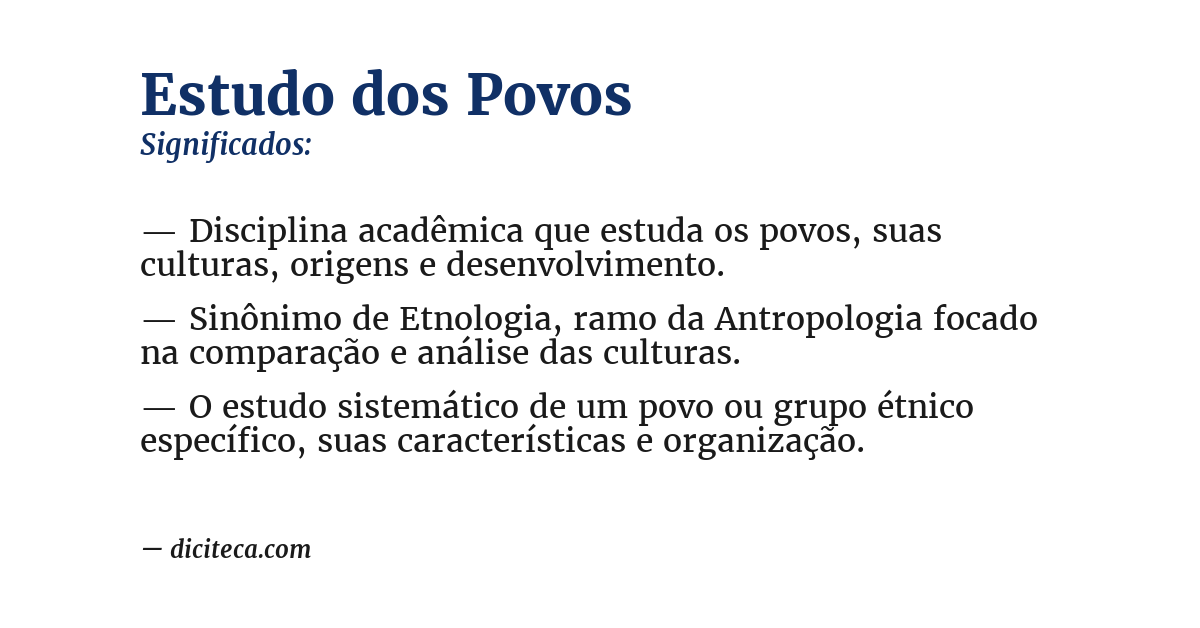 Significado de estudo dos povos