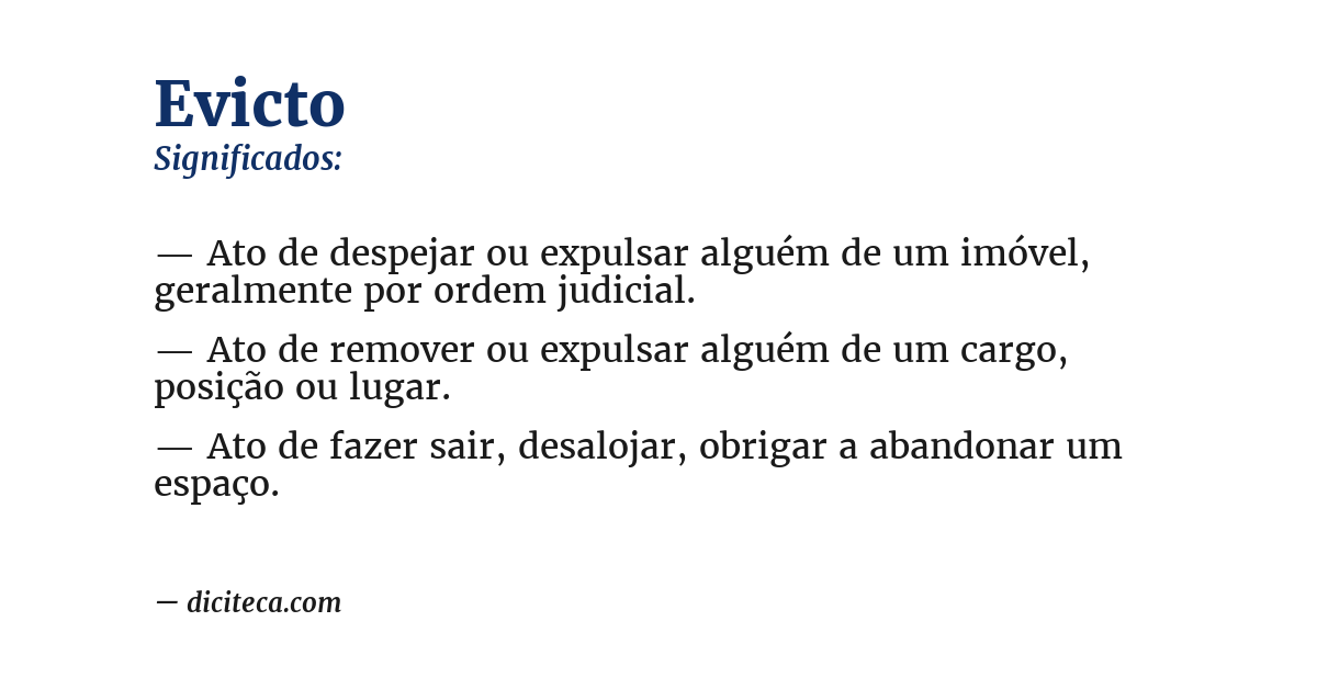 Significado de evicto