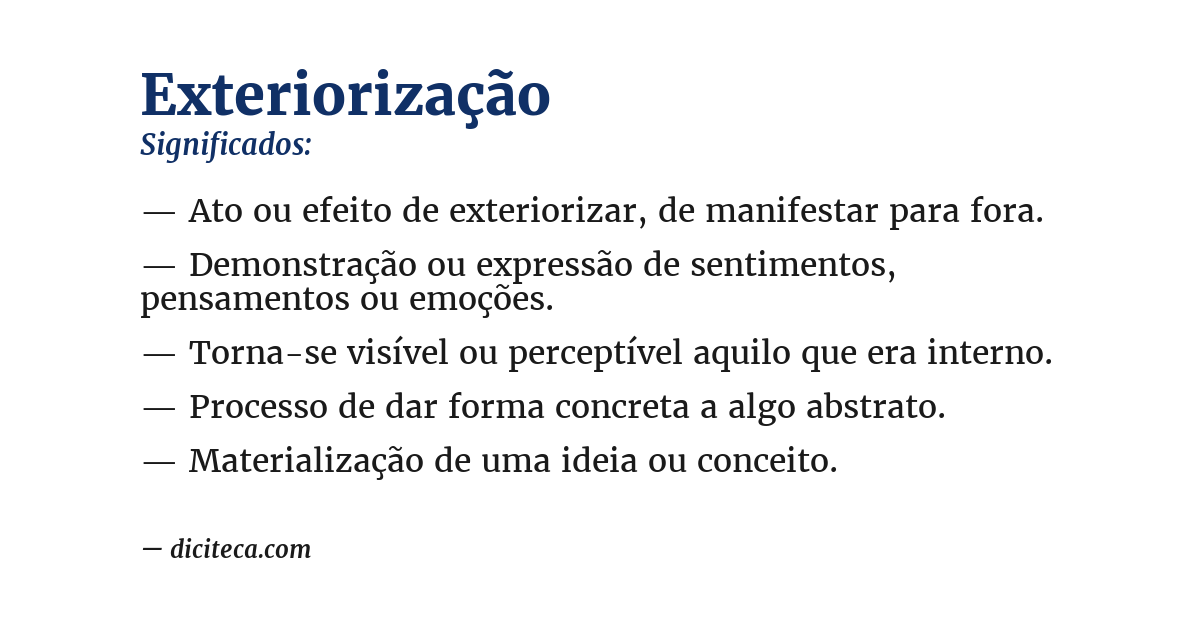 Significado de exteriorização