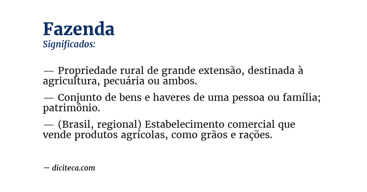 Significado de fazenda