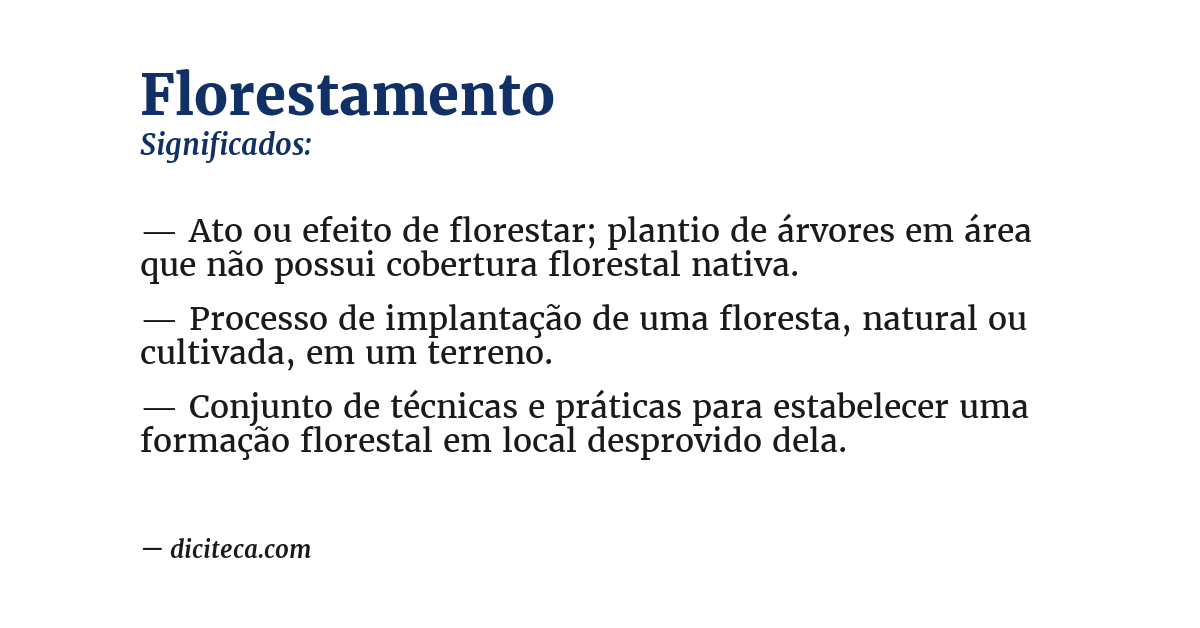 Significado de florestamento