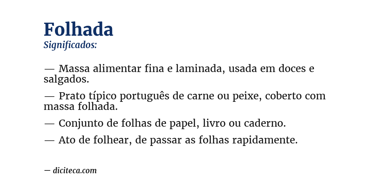 Significado de folhada