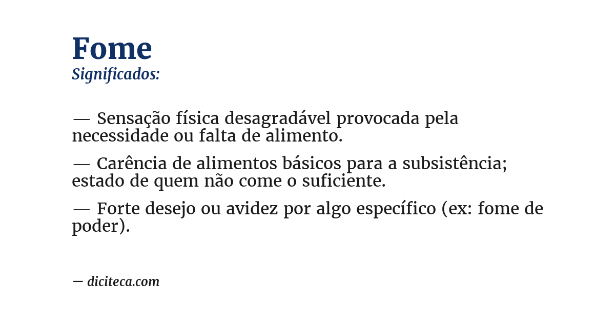 Significado de fome