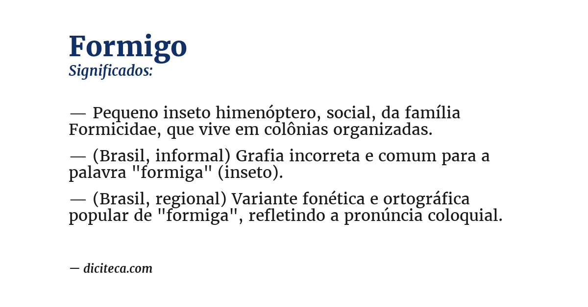 Significado de formigo