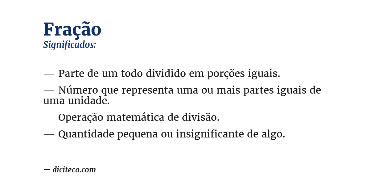 Significado de fração