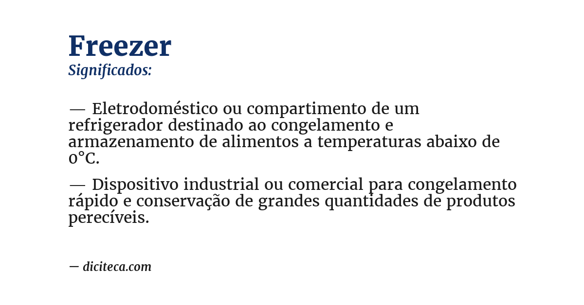 Significado de freezer
