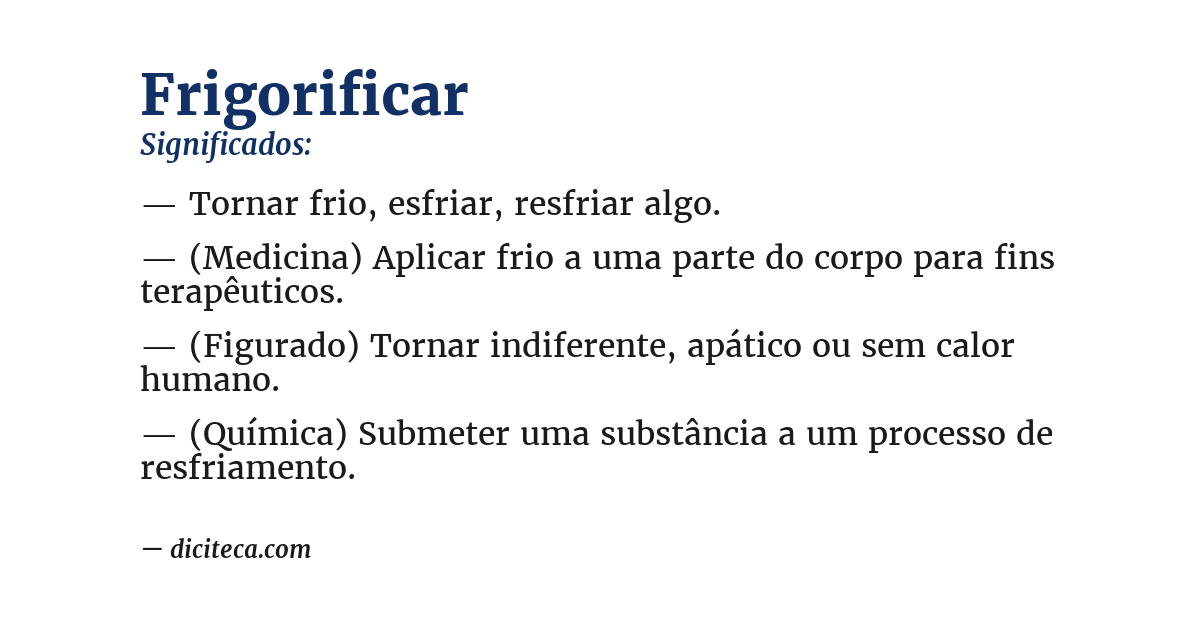 Significado de frigorificar