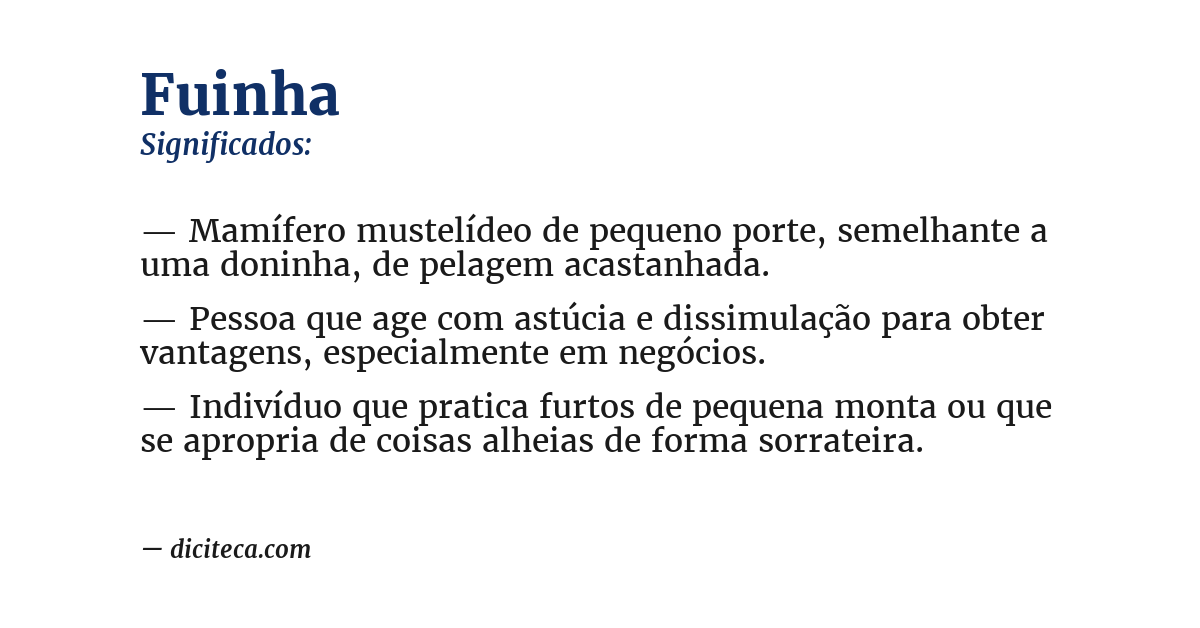 Significado de fuinha