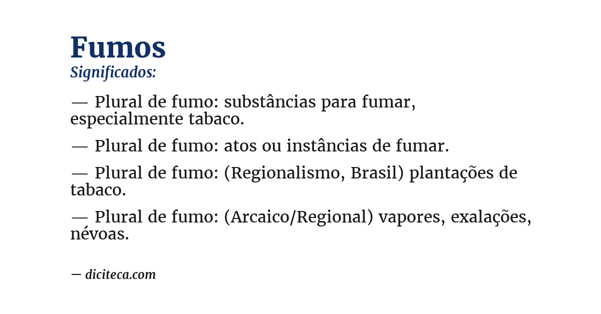 Significado de fumos