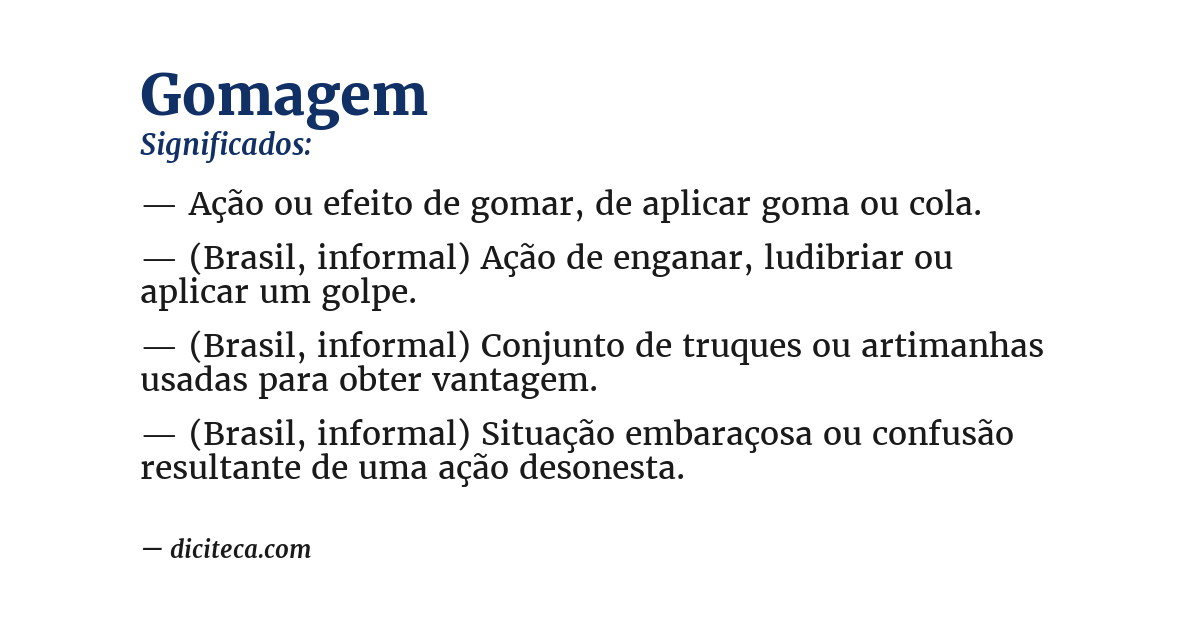 Significado de gomagem