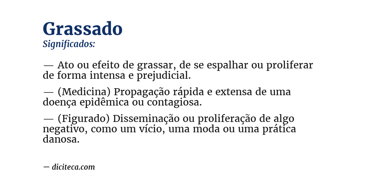 Significado de grassado