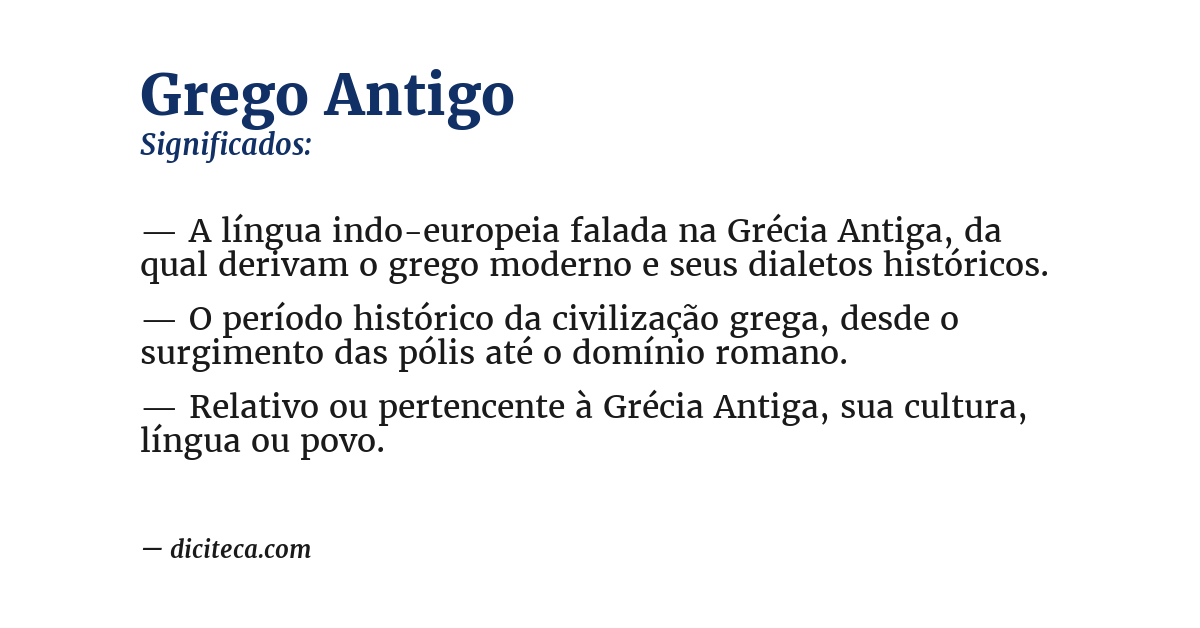 Significado de grego antigo