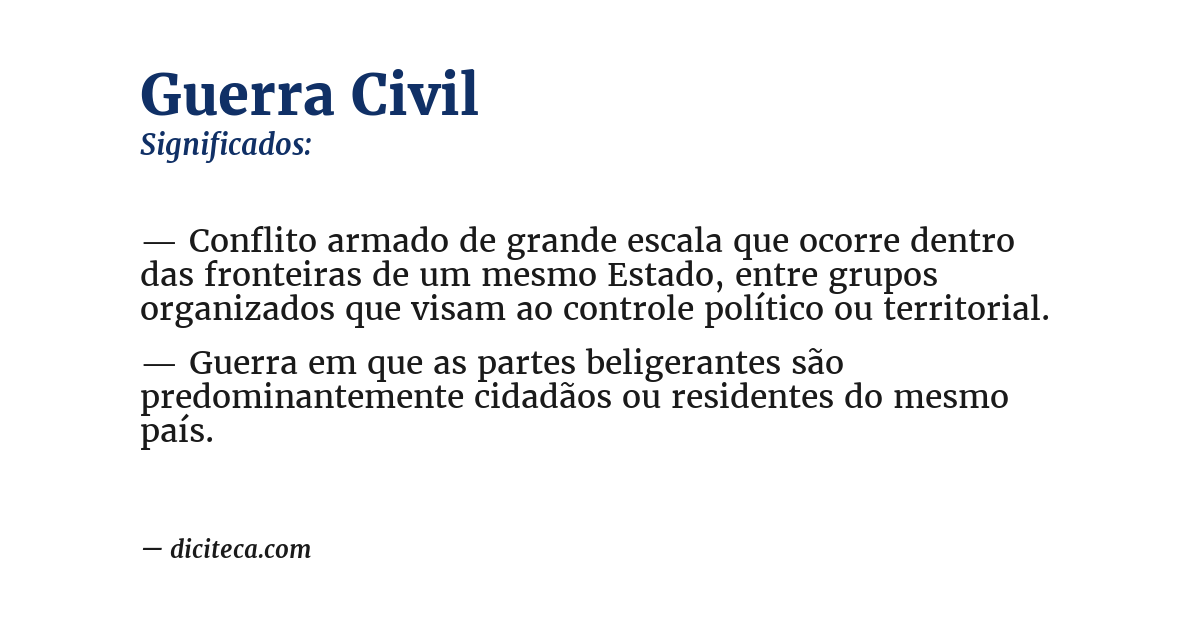 Significado de guerra civil