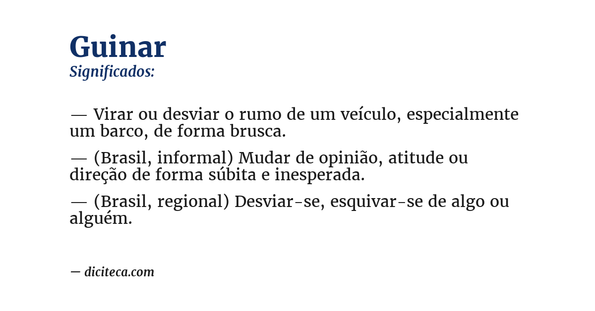 Significado de guinar