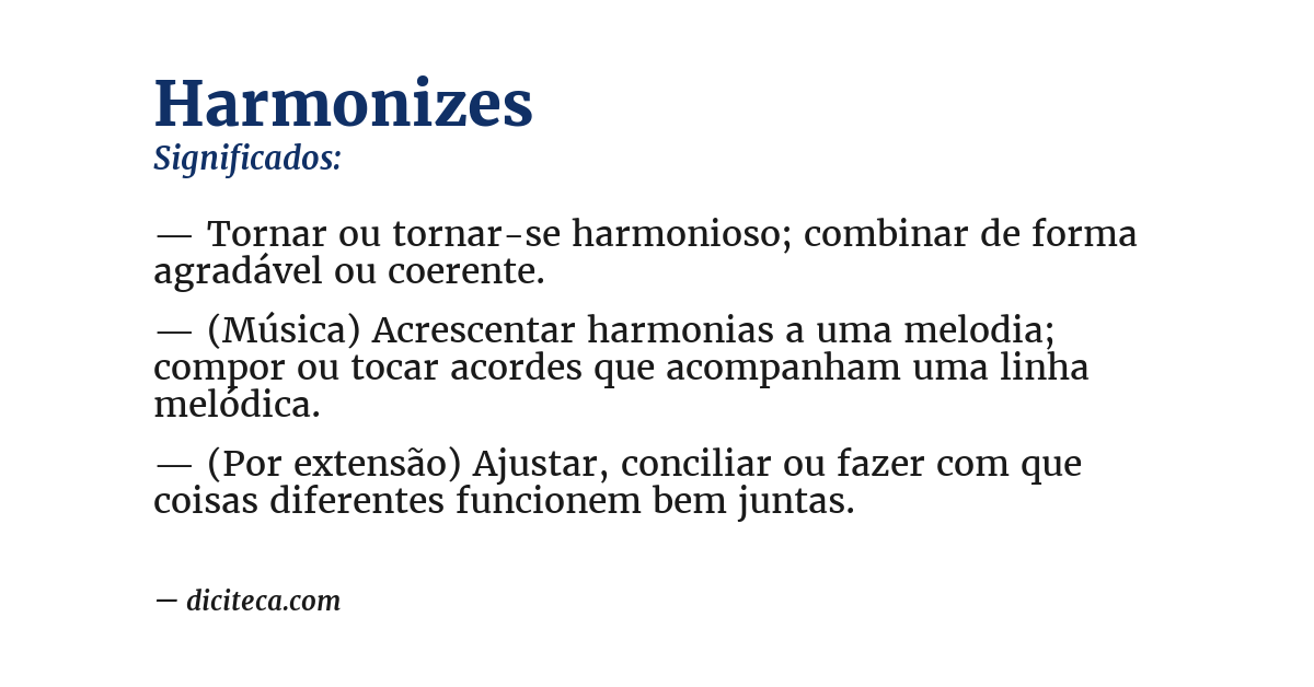 Significado de harmonizes