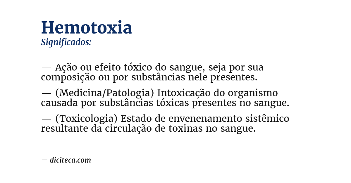 Significado de hemotoxia