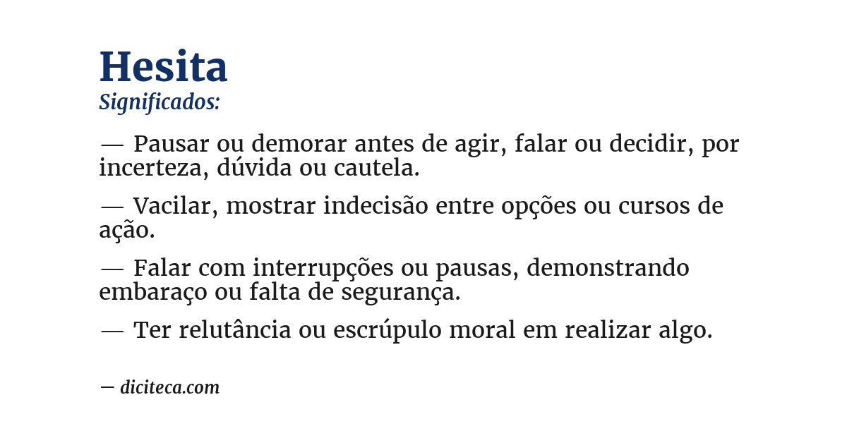 Significado de hesita