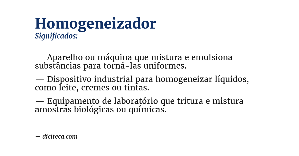 Significado de homogeneizador