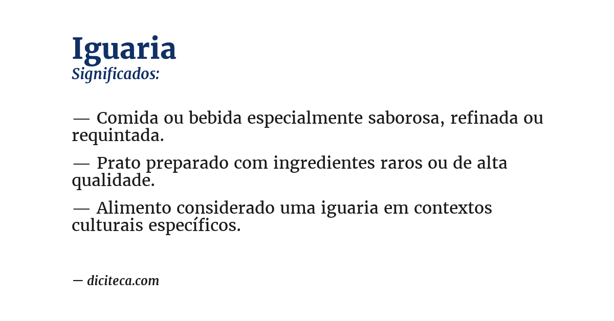 Significado de iguaria
