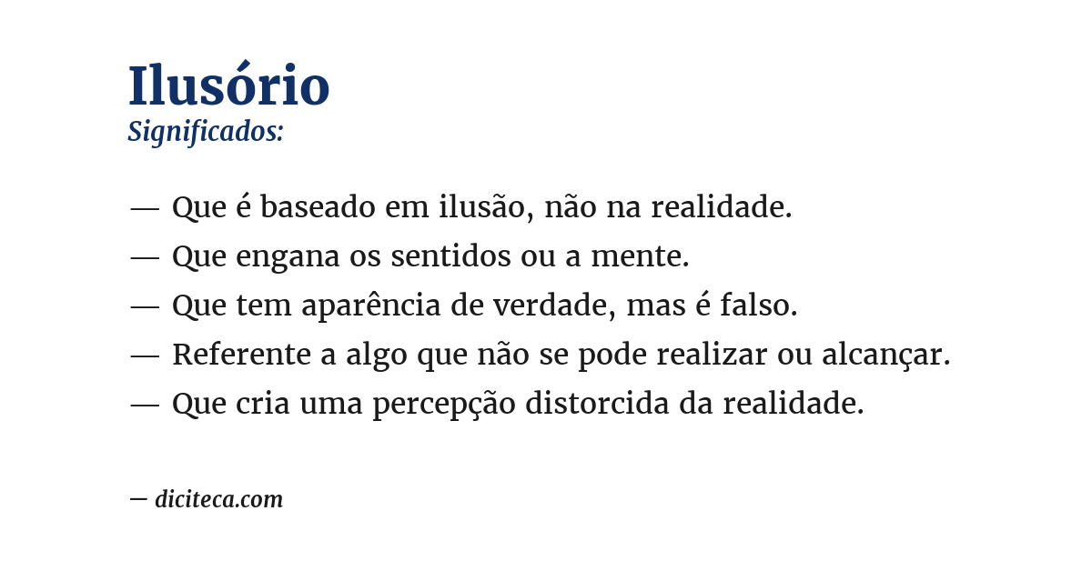 Significado de ilusório