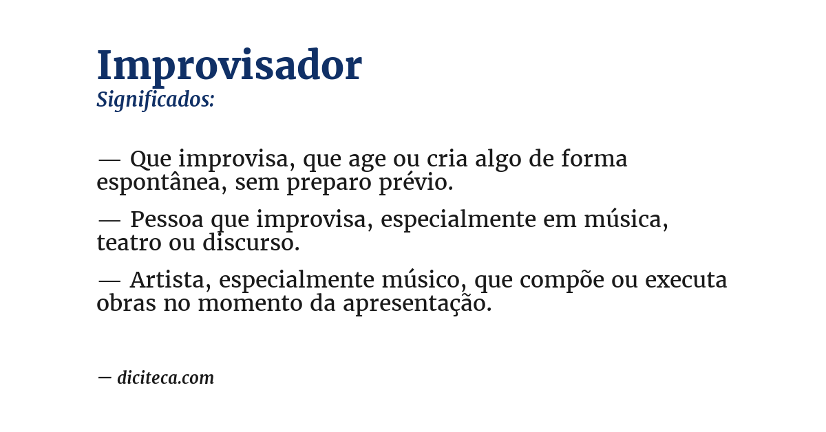 Significado de improvisador