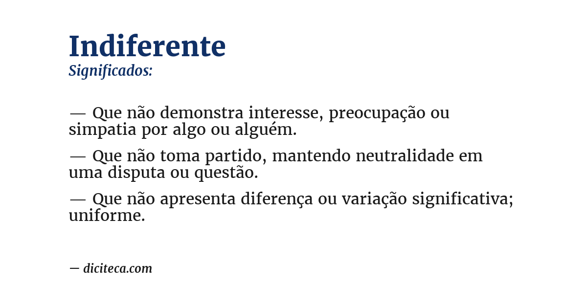 Significado de indiferente