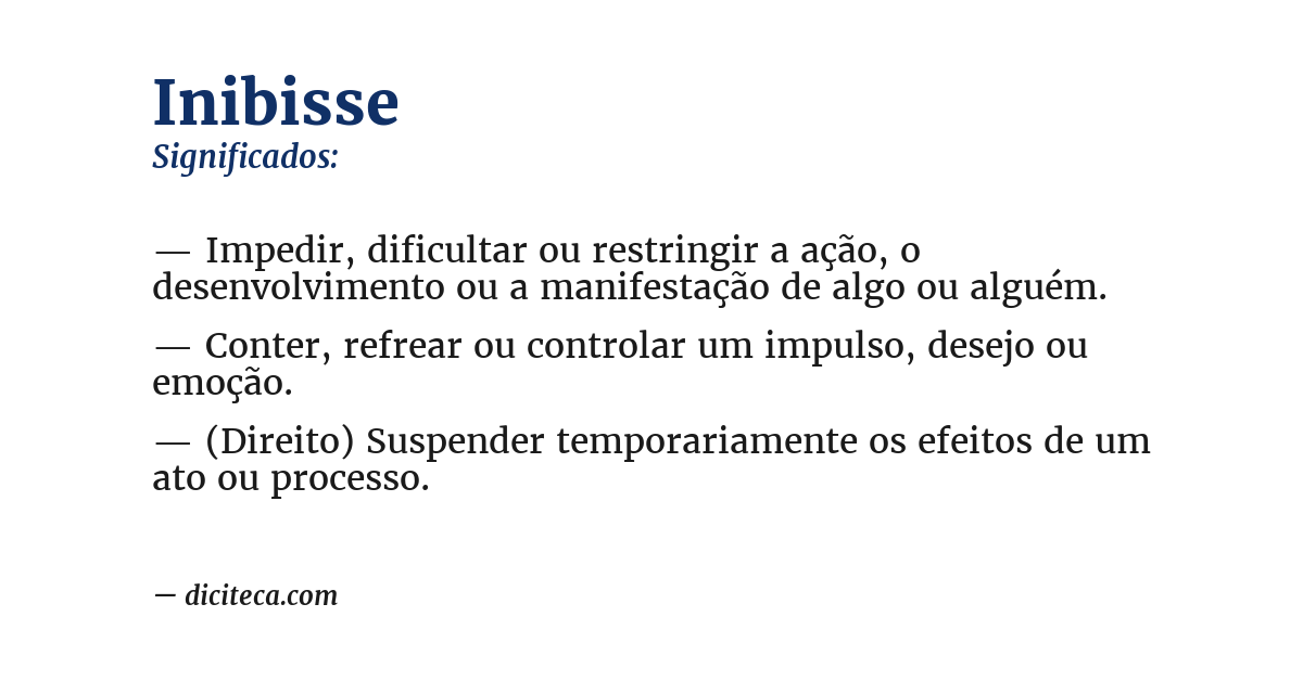 Significado de inibisse