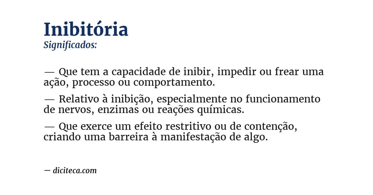 Significado de inibitória