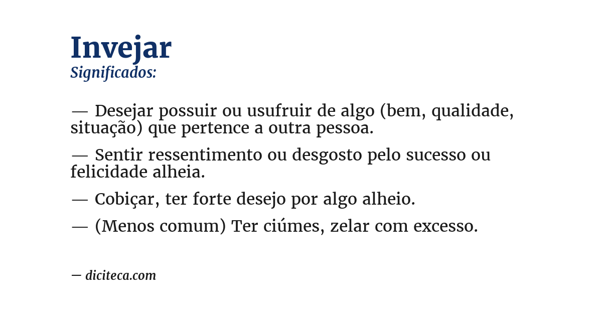 Significado de invejar