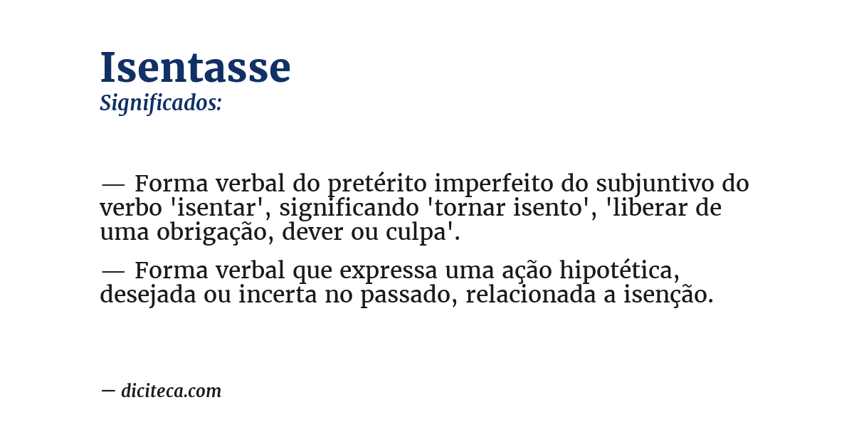 Significado de isentasse
