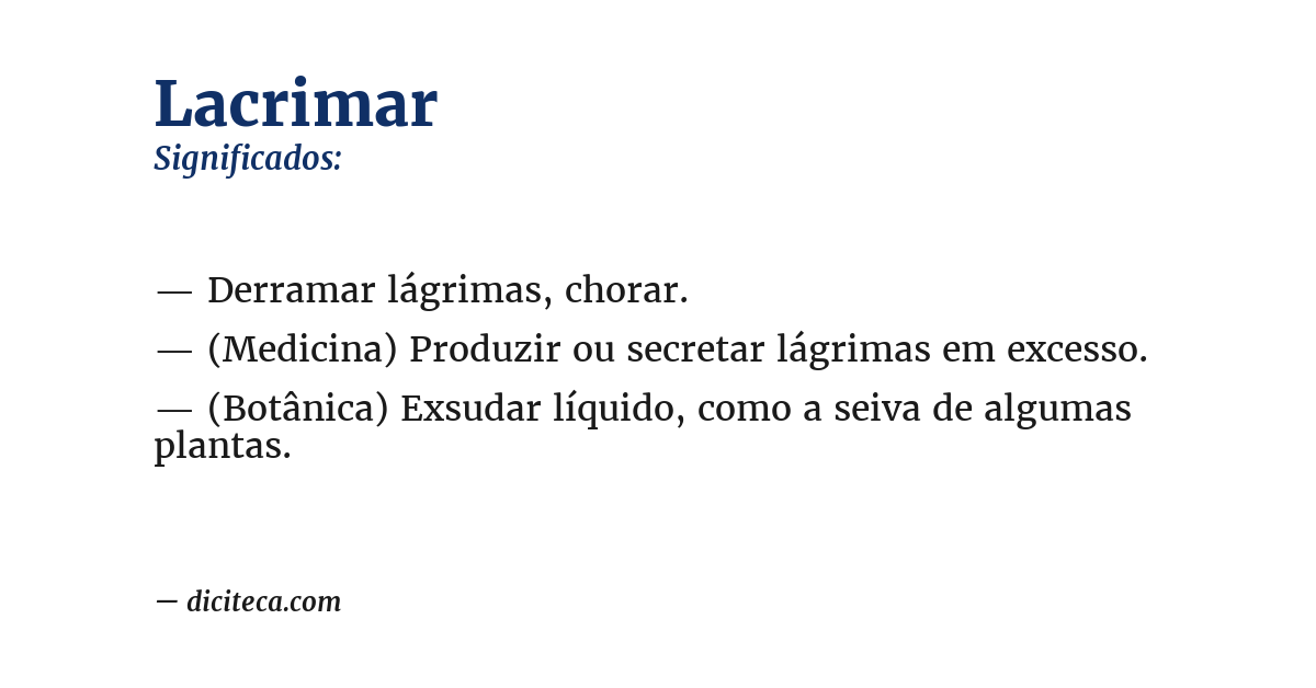 Significado de lacrimar