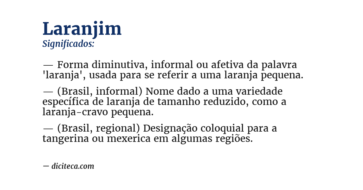 Significado de laranjim