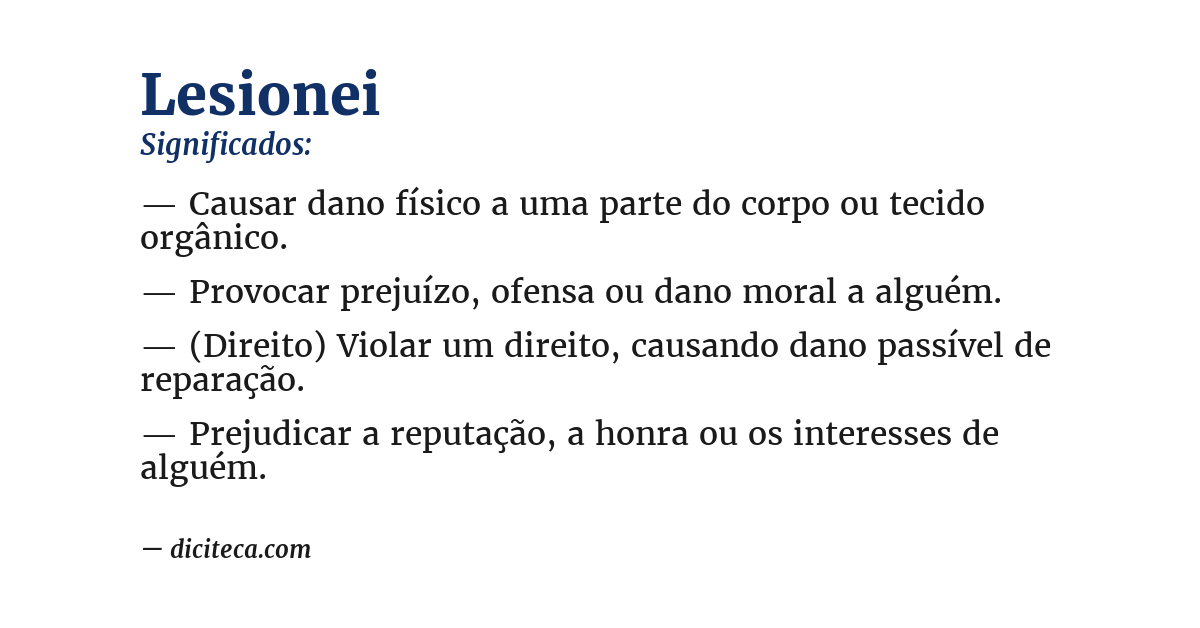 Significado de lesionei