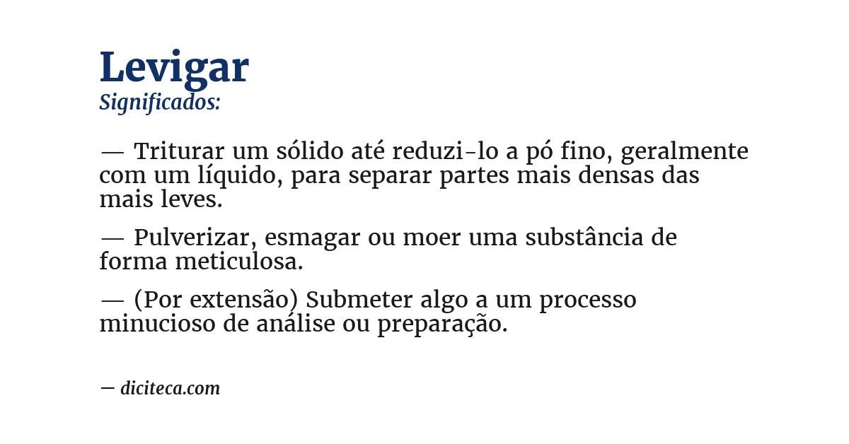 Significado de levigar
