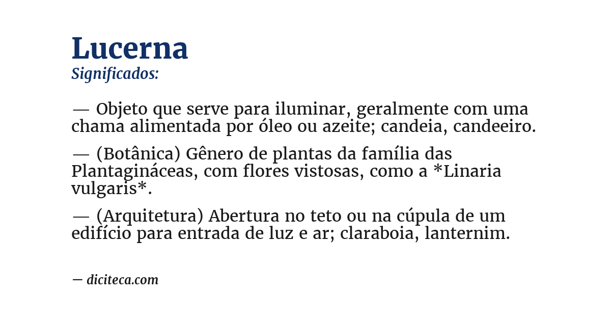 Significado de lucerna