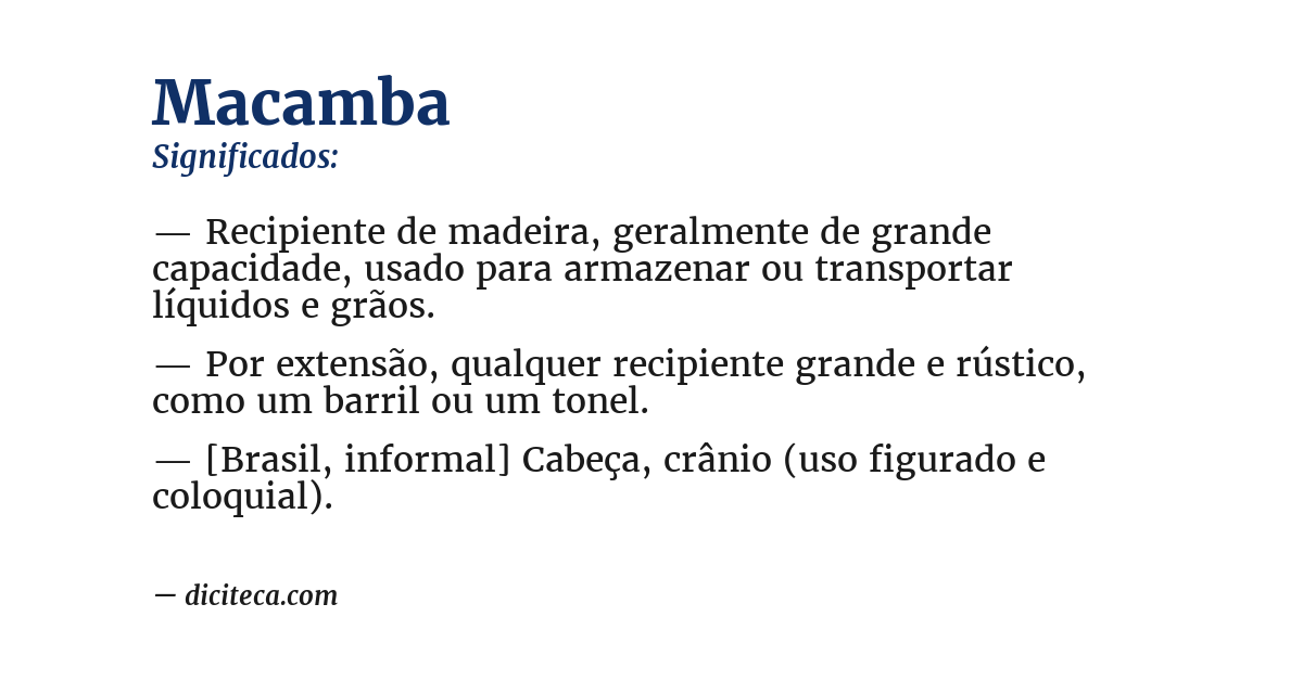 Significado de macamba