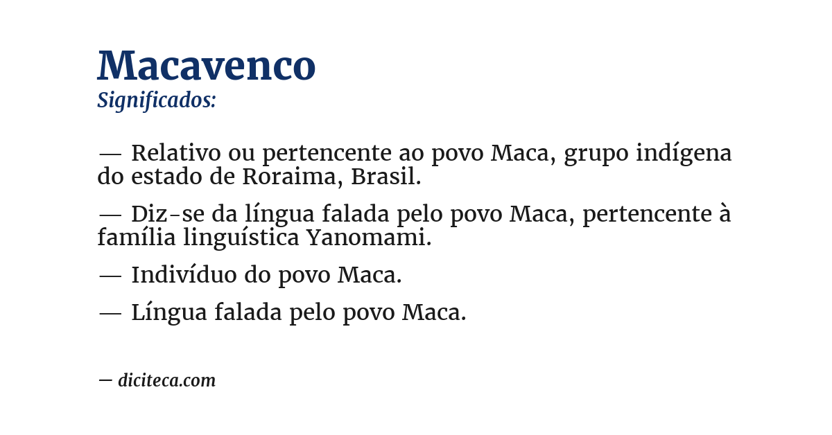 Significado de macavenco
