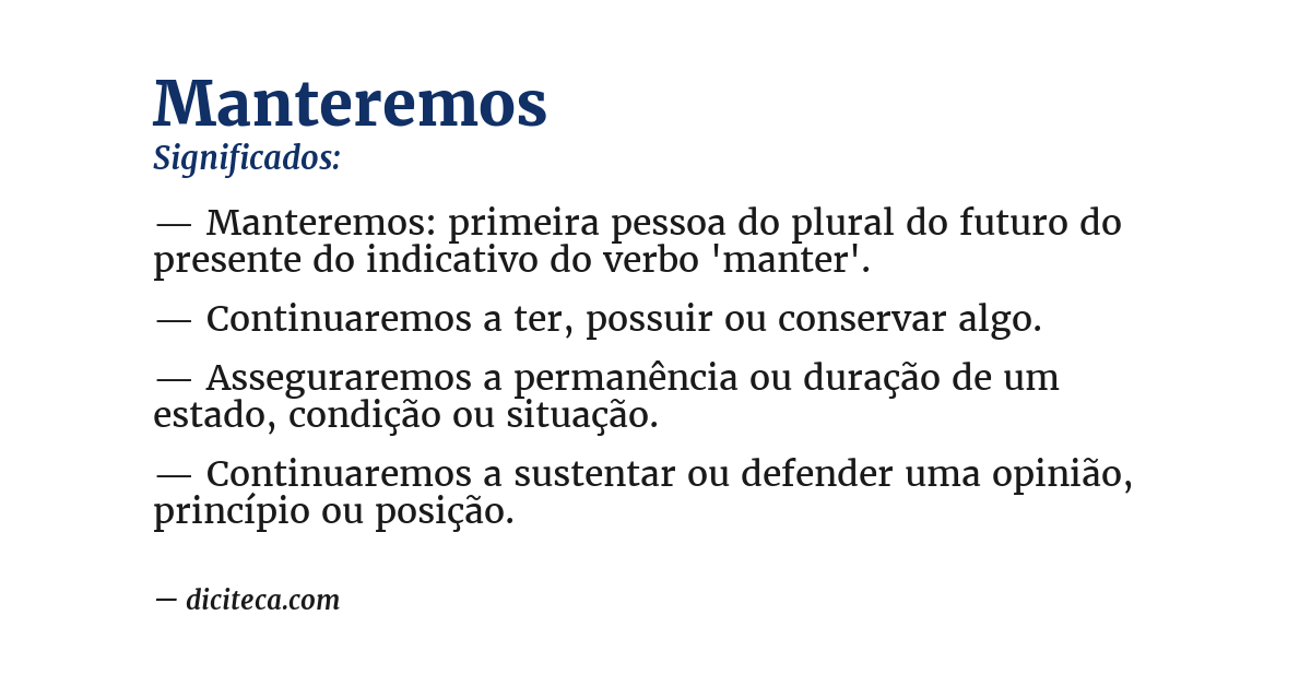 Significado de manteremos