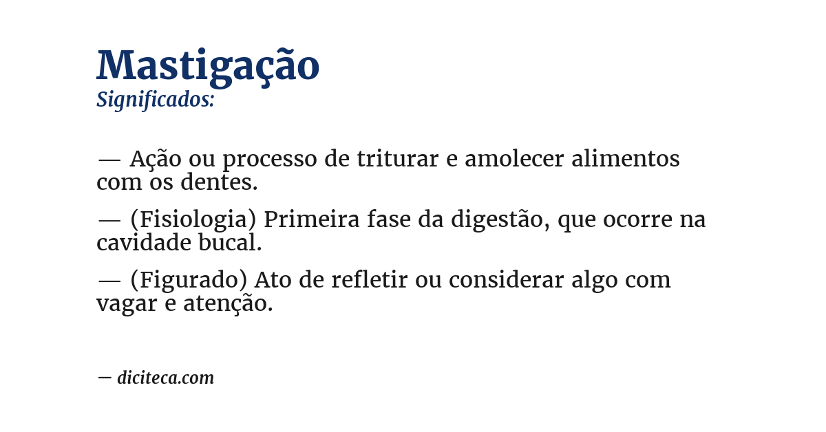 Significado de mastigação