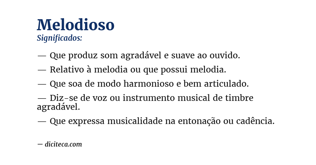 Significado de melodioso