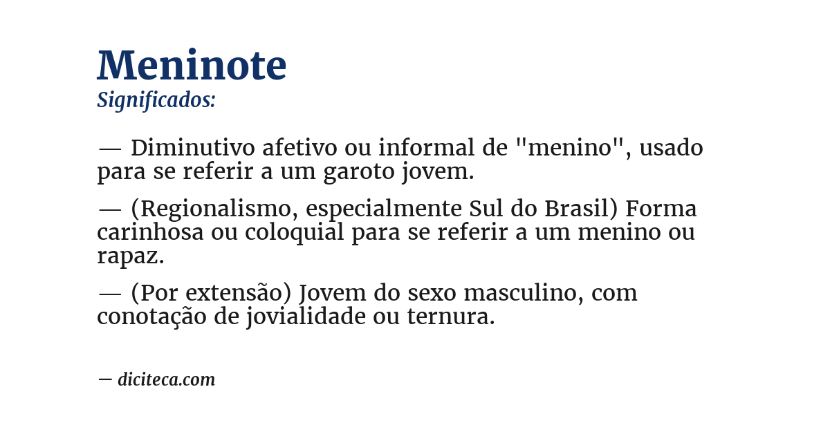 Significado de meninote
