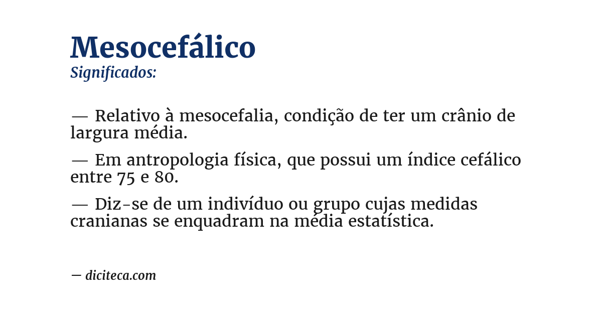 Significado de mesocefálico